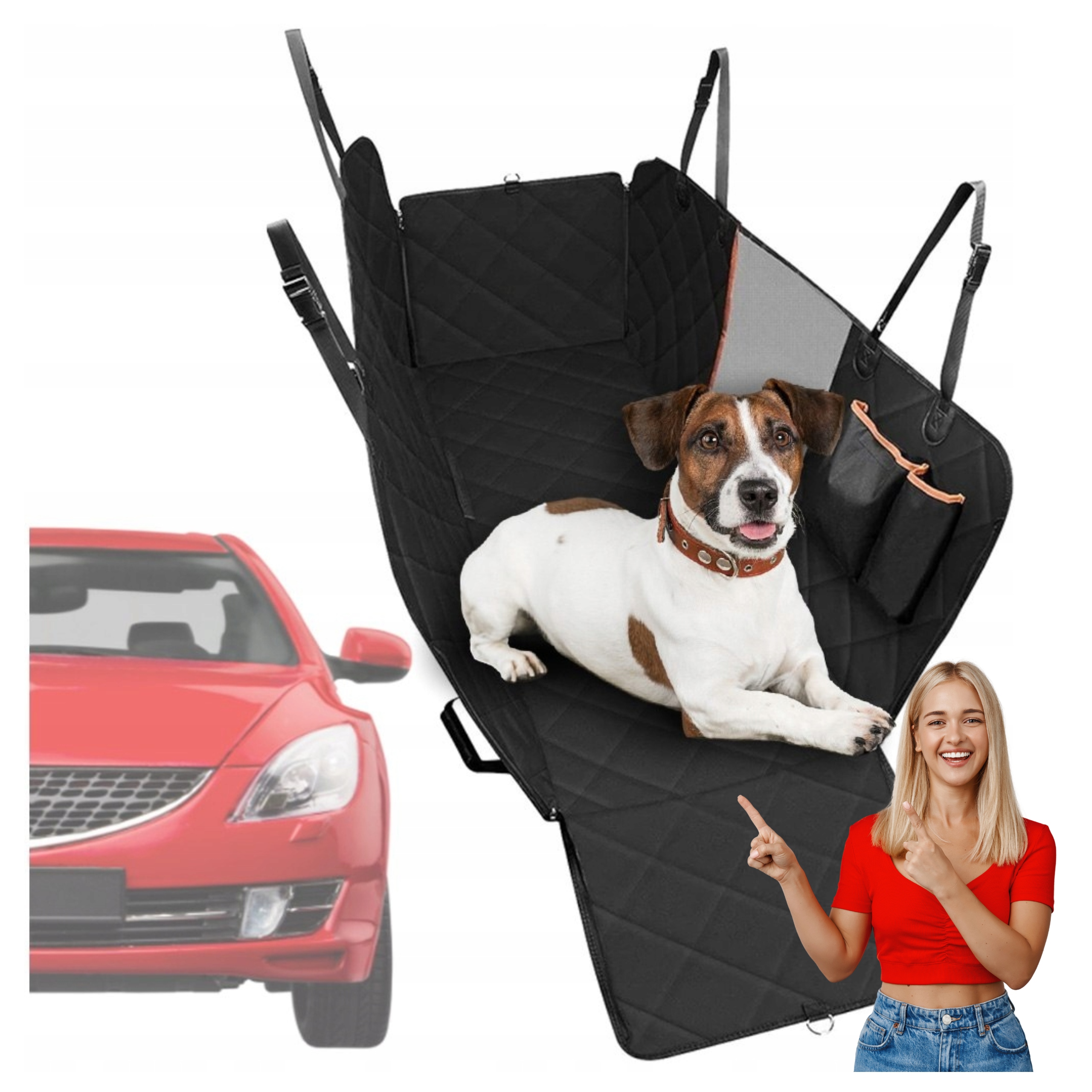Levně Podložka pro psa do auta na sedadlo do auta, voděodolná, černá