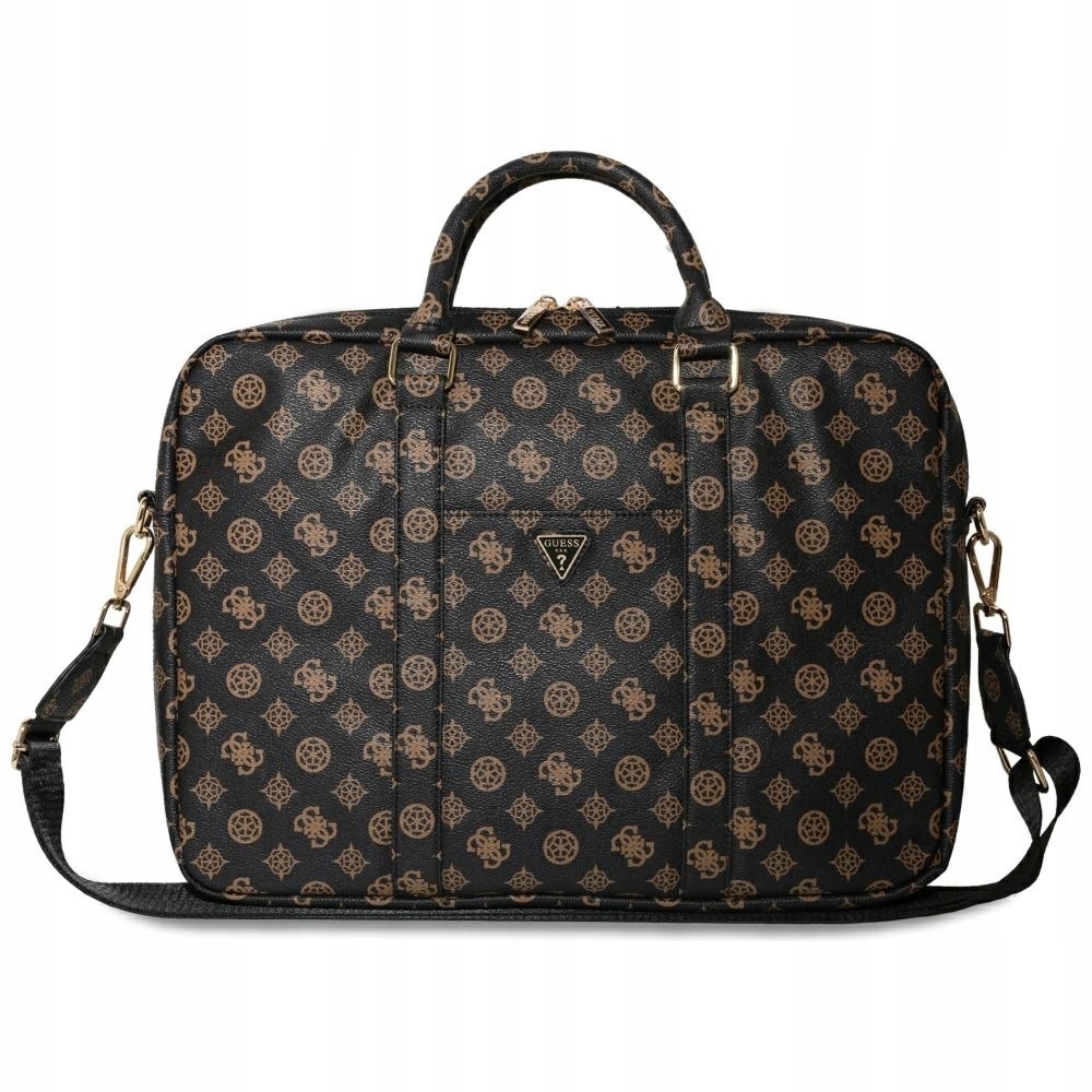 Taška Guess 4G Peony Front Pocket Zipper Triangle na notebook 16" černá