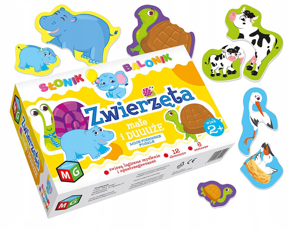 

Moje Pierwsze Puzzle zwierzątka małe i duże +2lata