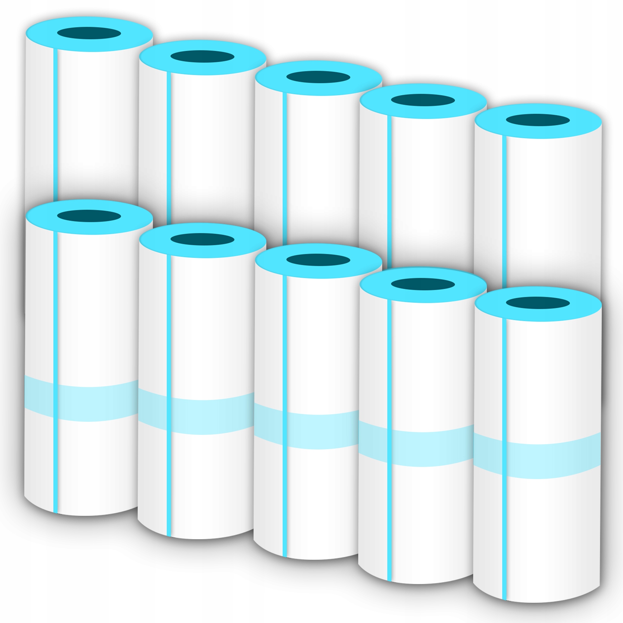 10x PAPIER TERMICZNY SAMOPRZYLEPNY ROLKI DO DRUKARKI DRUKUŚ DRUKUSIA