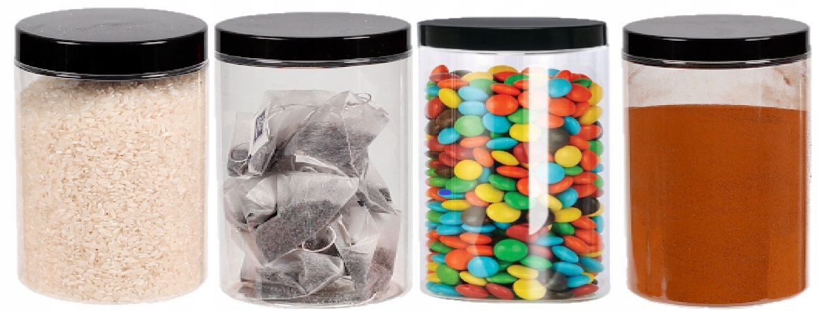 

Słoik Plastikowy 750ML Na Makaron Żywność 4SZTUK