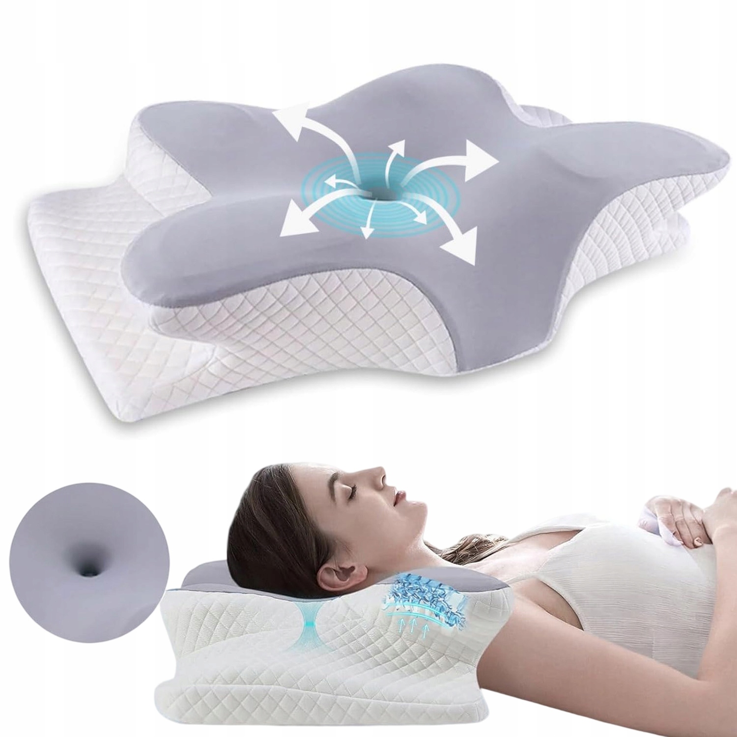 Poduszka Ortopedyczna Do Spania Na Boku Profilowana Pianka Memory Foam XXL