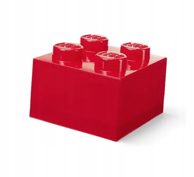 Lego Pojemnik Pudełko Klocek 4 Przezroczysty Czerwony 25 CM 40090804