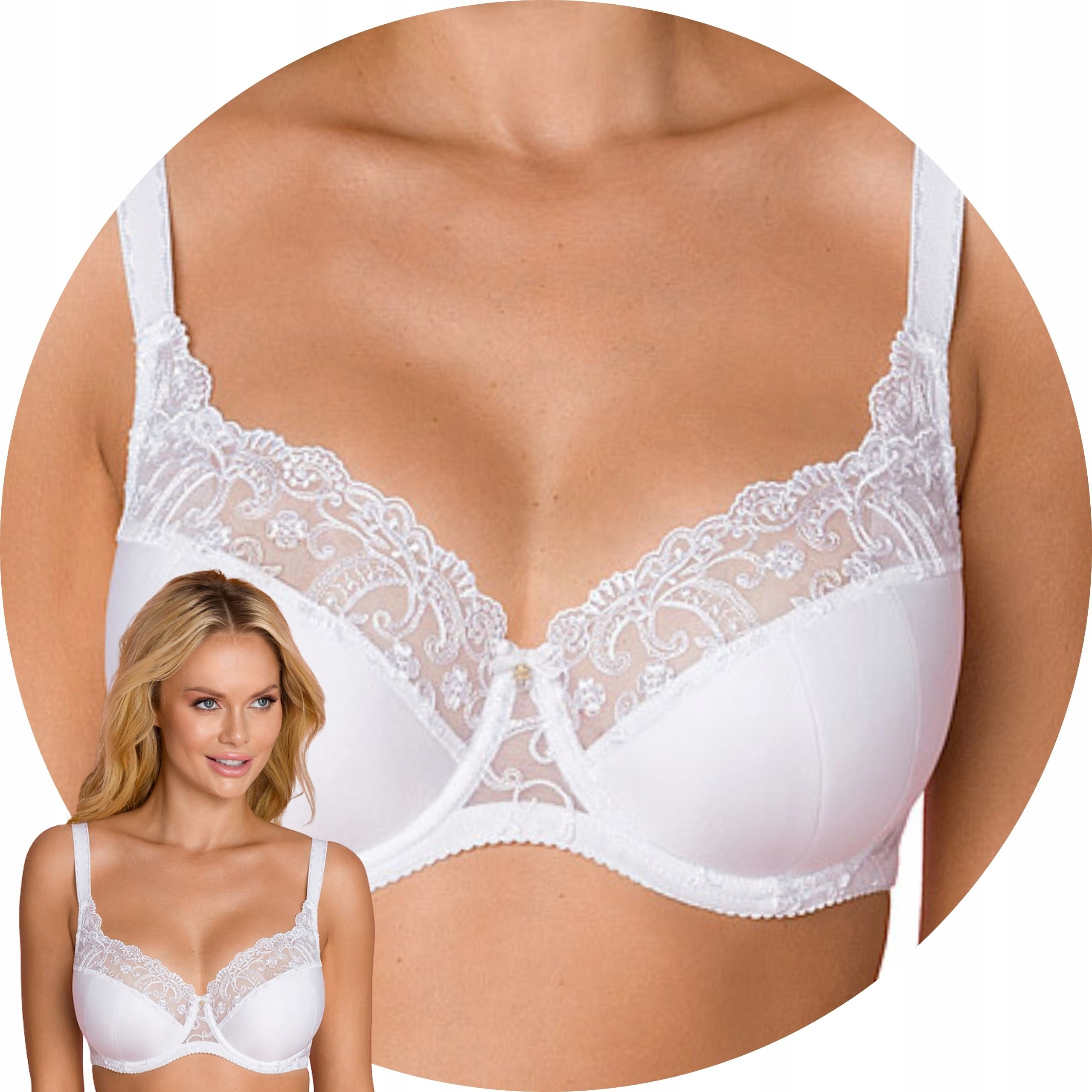 Vena VB-465 bílá výšivka Polovyztužená podprsenka 90E Semi Soft