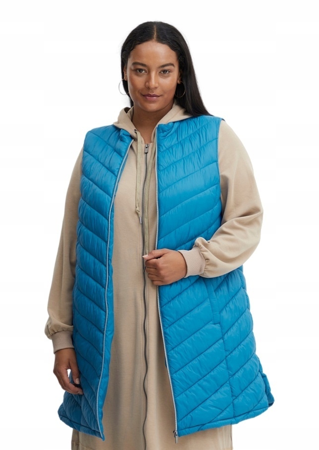 Fransa Prošívaná Modrá Vesta Bez Rukávů F614 56