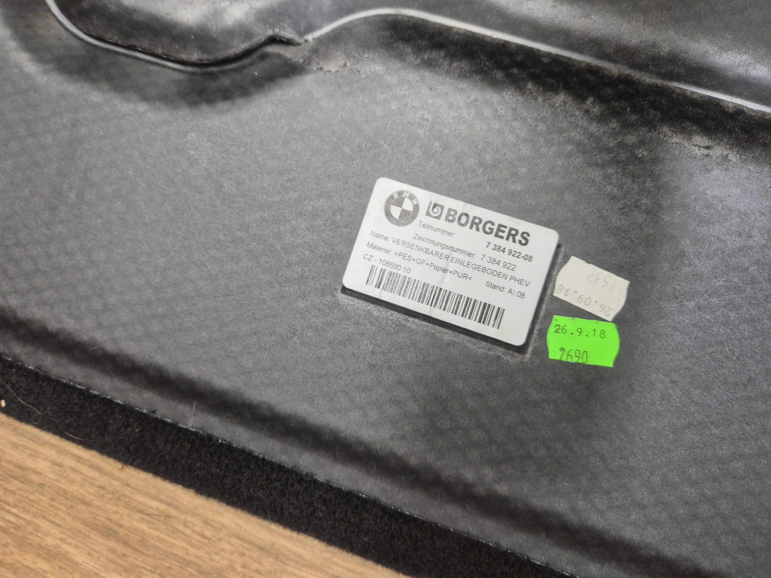 BMW 5 G30 530e HYBRYDA carpet mats floor plato boot 7384922