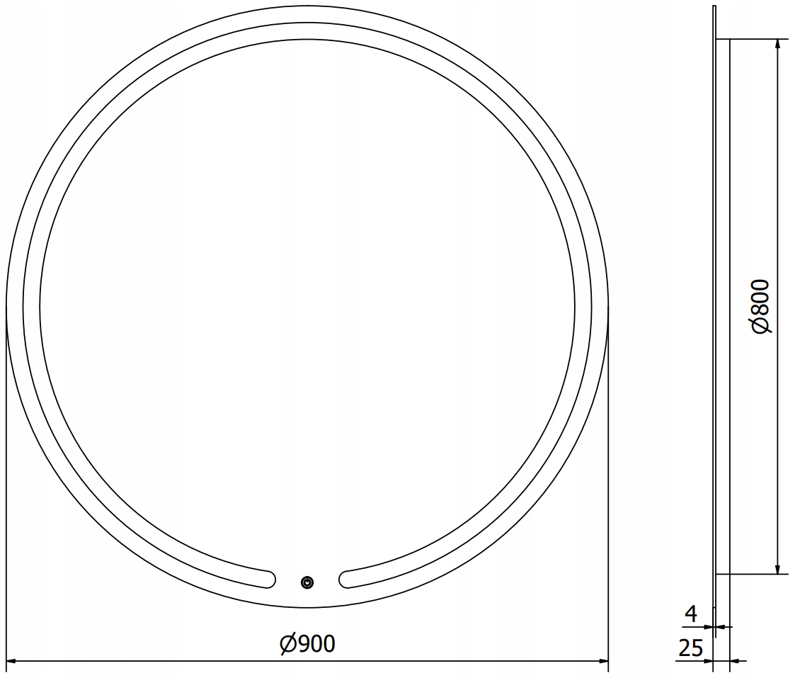 MEXEN ROSE LUSTRO PODŚWIETLANE LED OKRĄGŁE 90 CM Szerokość 900 mm
