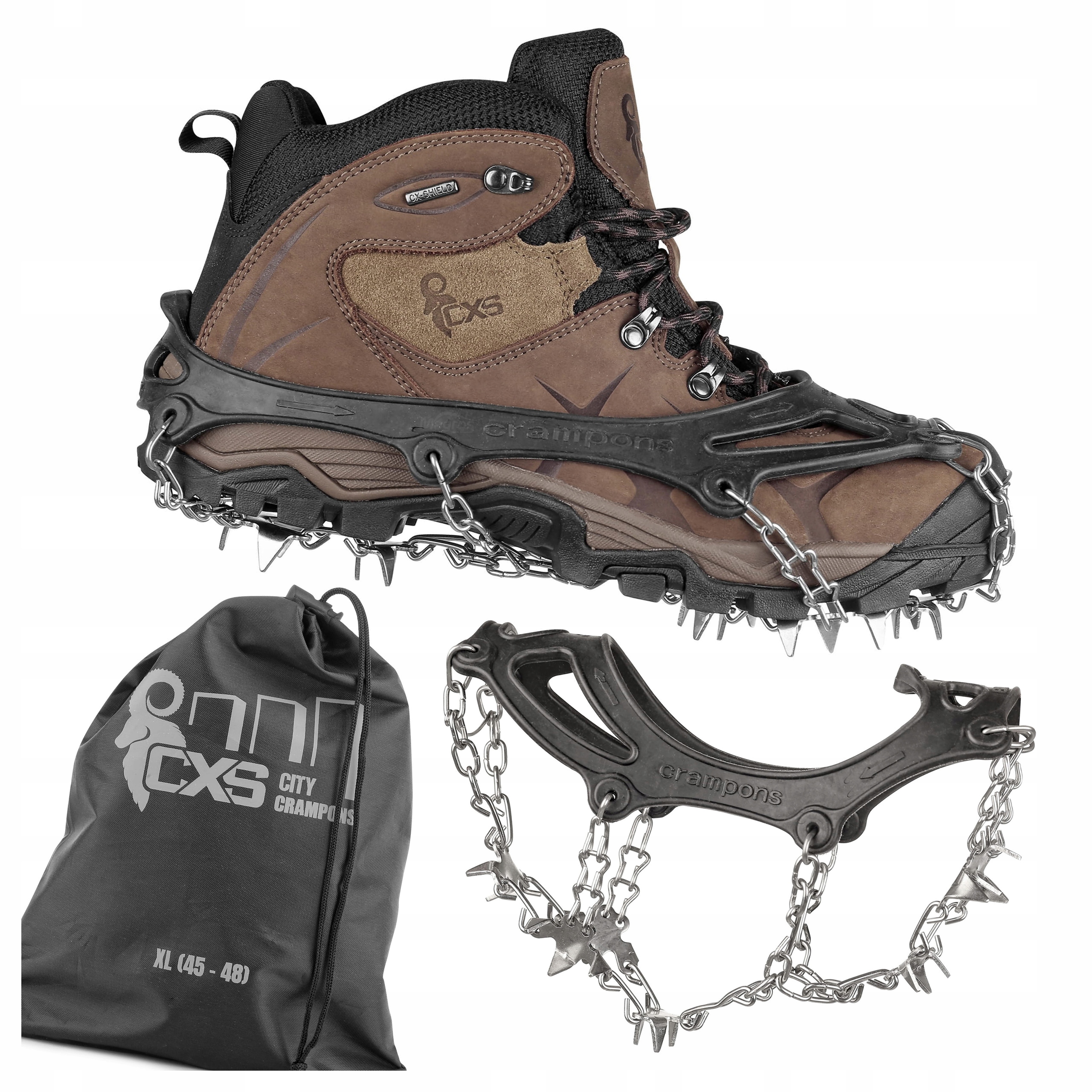 Raczki Turystyczne na Buty Kolce Łańcuchy Nakładki Antypoślizgowe Lód 41-44