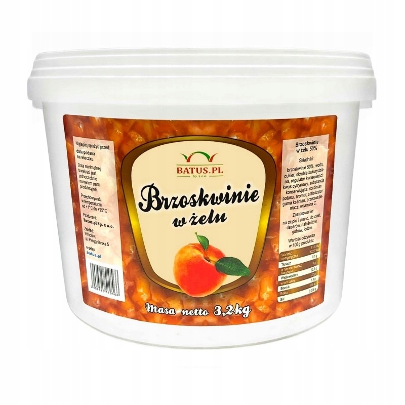 Levně Broskvová fruželina Ovoce v gelu 50% Broskev 3,2 kg