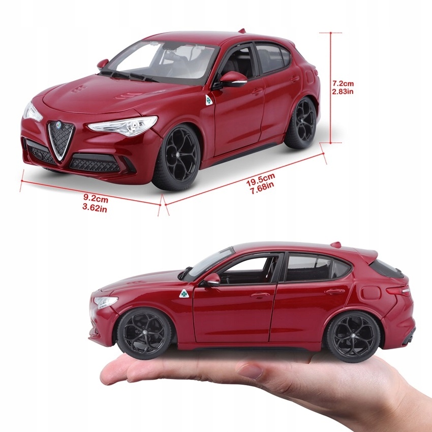 Alfa Romeo Stelvio 1:24 model Bburago 18-21086 Szerokość produktu 11 cm