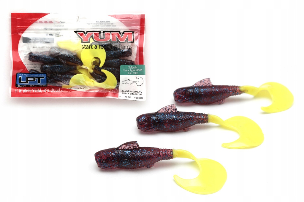 Komplet 10szt Łownych Gum Yum Samurai Curly 3236
