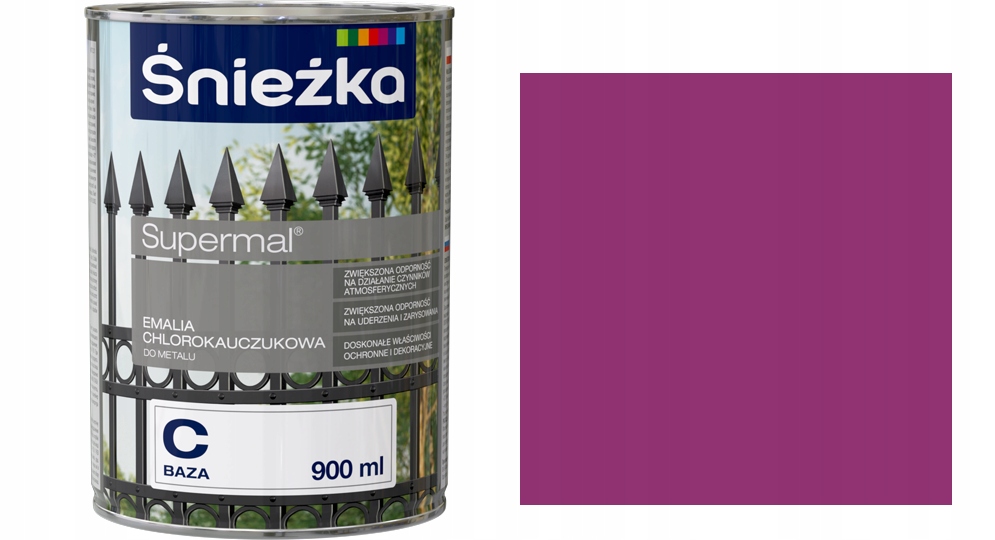 Śnieżka Chlorová Kaučuková Barva RAL4006 Fialová barva 0,9L