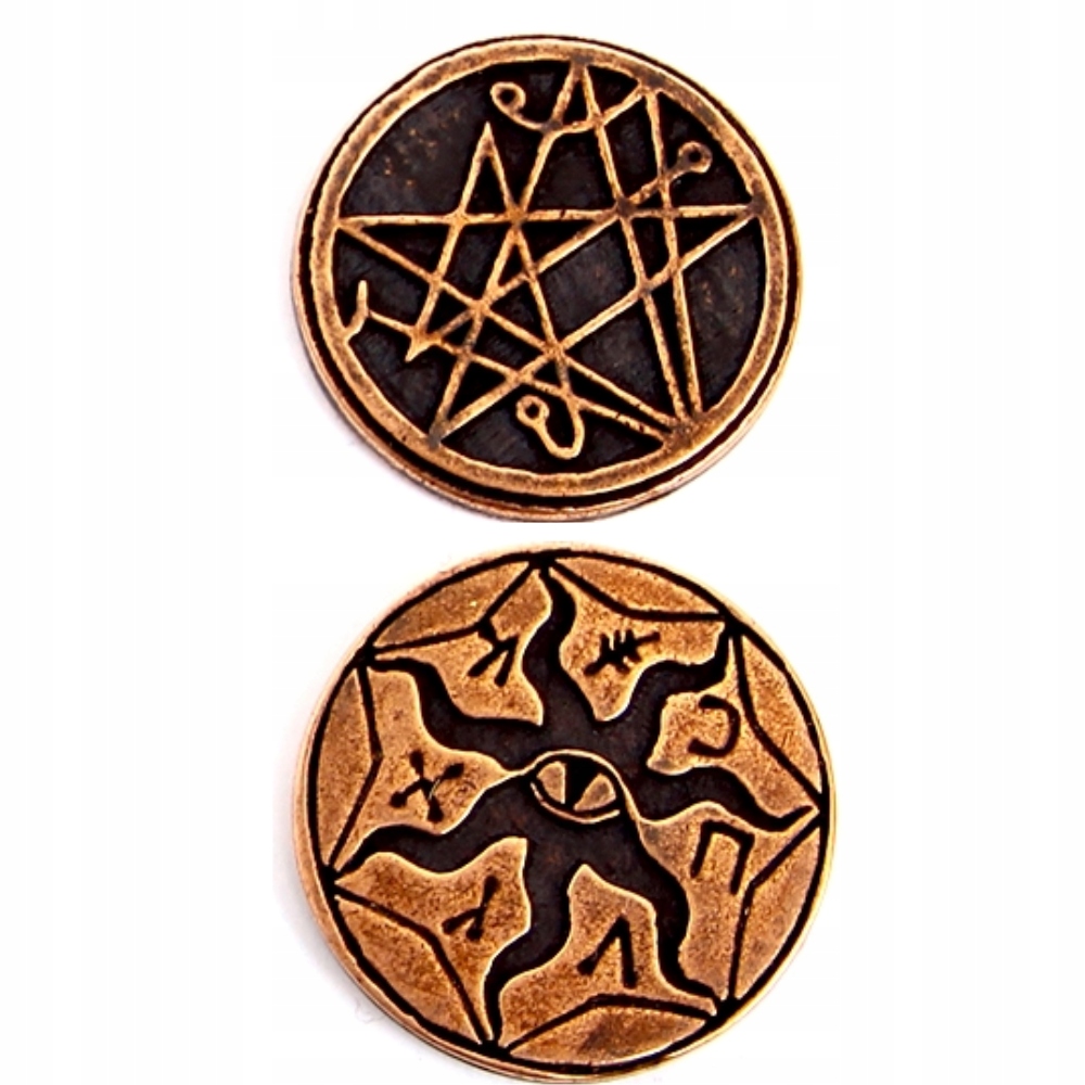 ZESTAW 12 CTHULHU METALOWYCH MONET LARP RPG Producent Drawlab