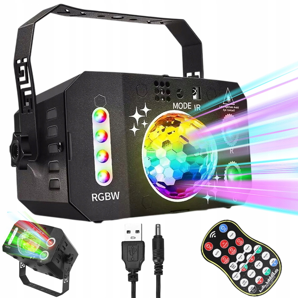 Led Jevištní Světla Projektor Rgb Disco Laserové Párty Světlo Dálkové Ovládání