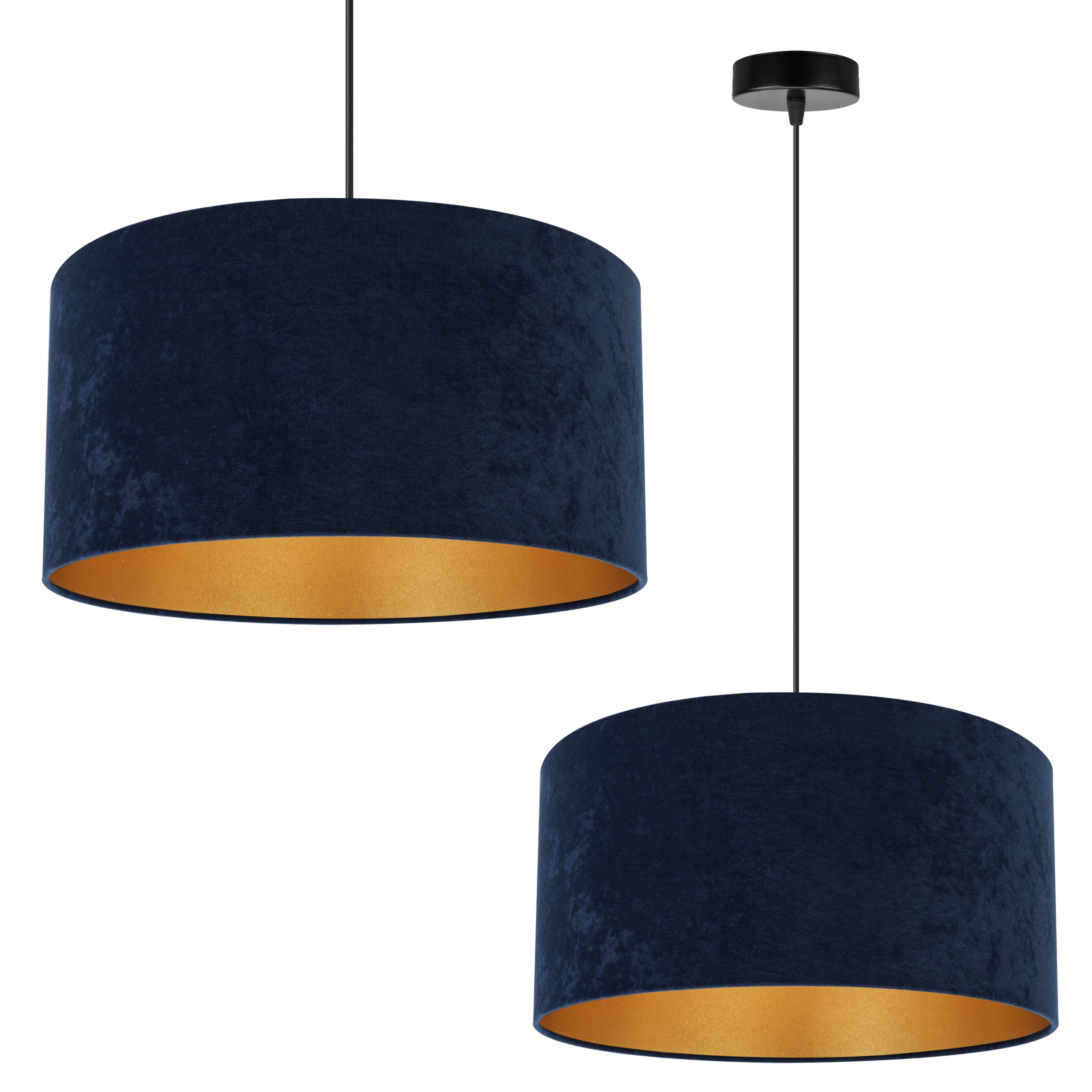 

Lampa Wisząca Żyrandol Sufitowa Złoty Abażur Welur