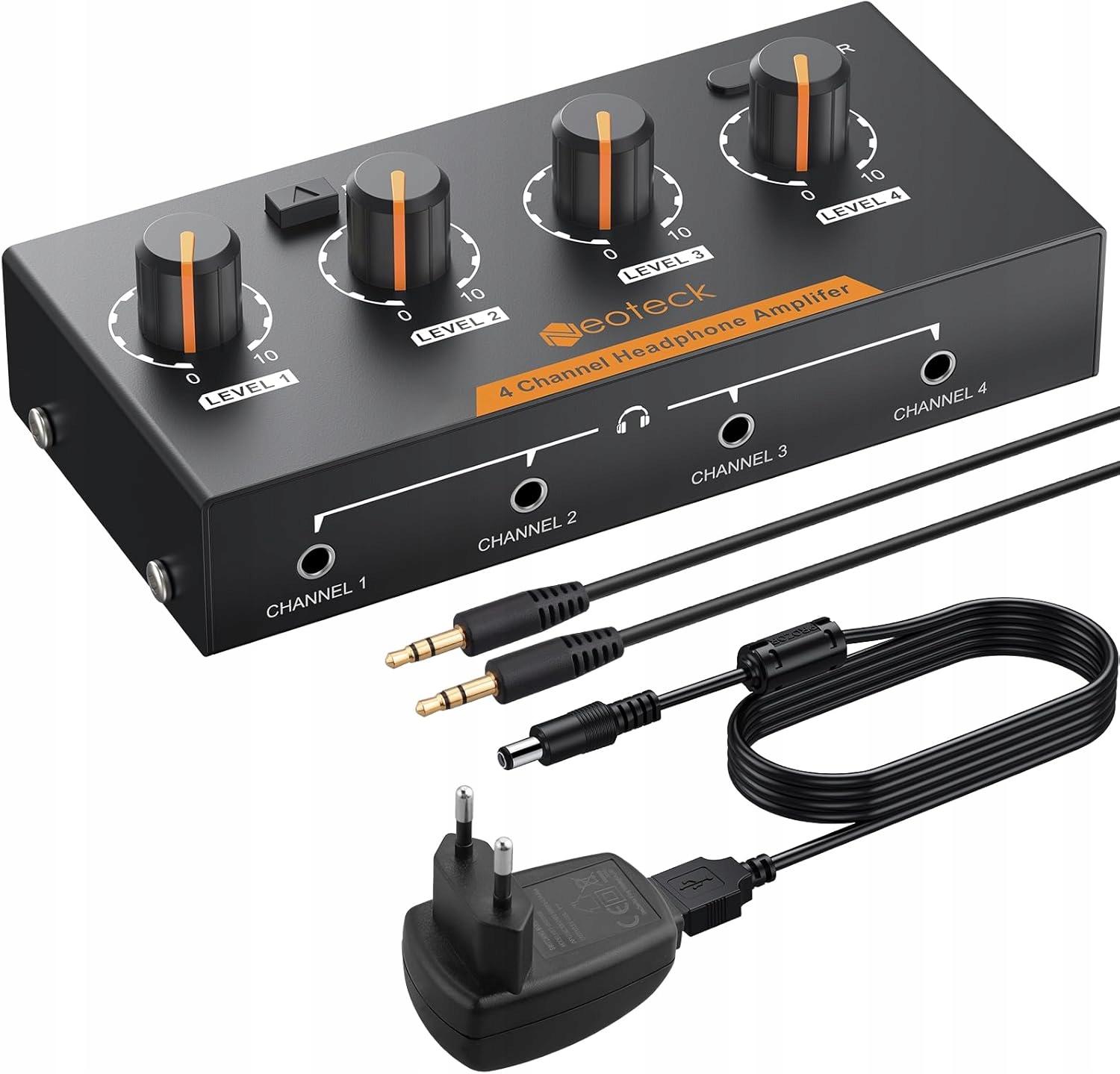 Sluchátkový zesilovač 4-kanálový Stereo Mono Audio Rozbočovač Neoteck