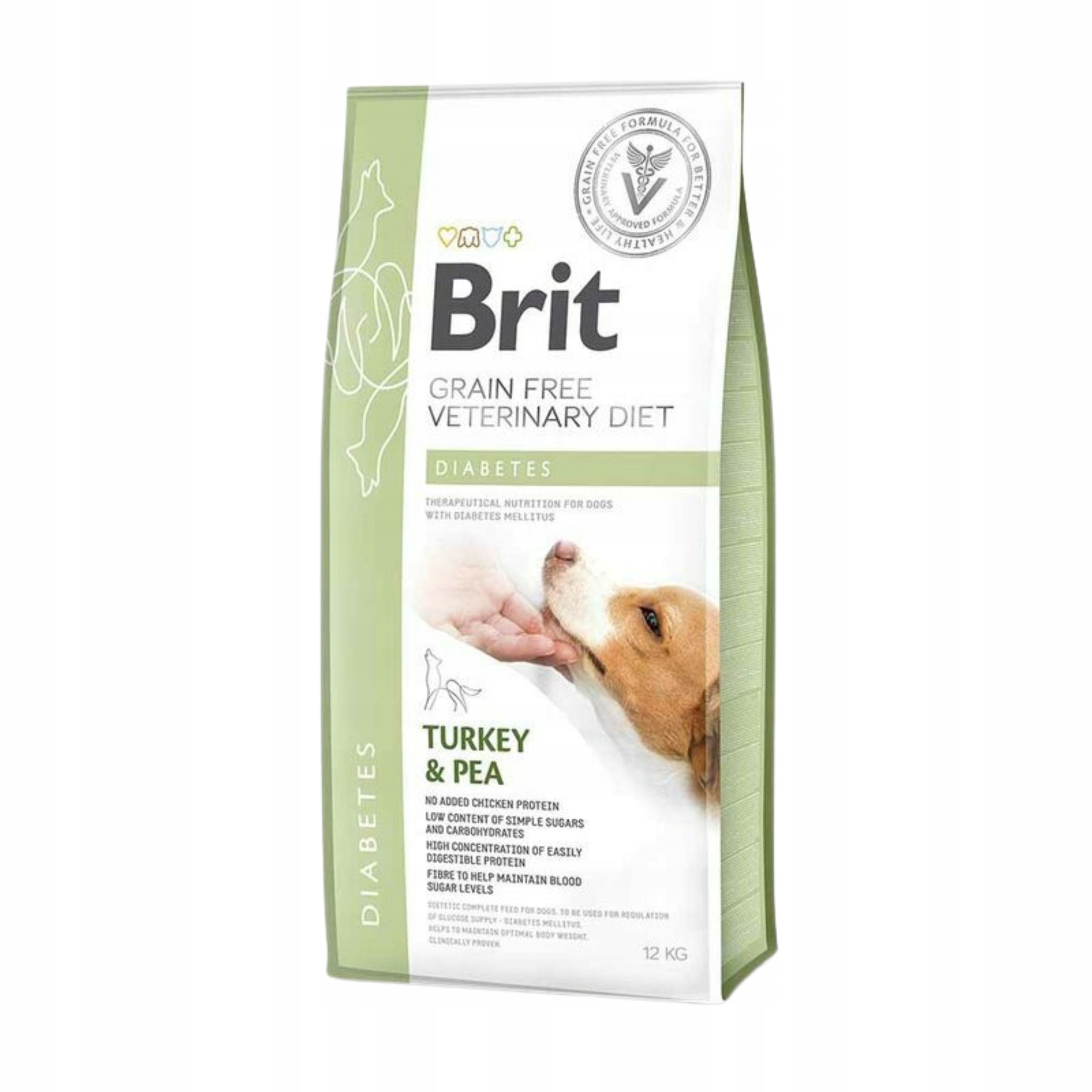 Levně Brit Grain Free Veterinary Diet Dog Diabetes Krůta s hráškem 12 kg