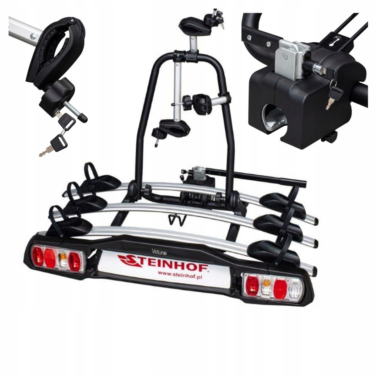 Платформа багажник на крючок VETURO 3 велосипеды Steinhof