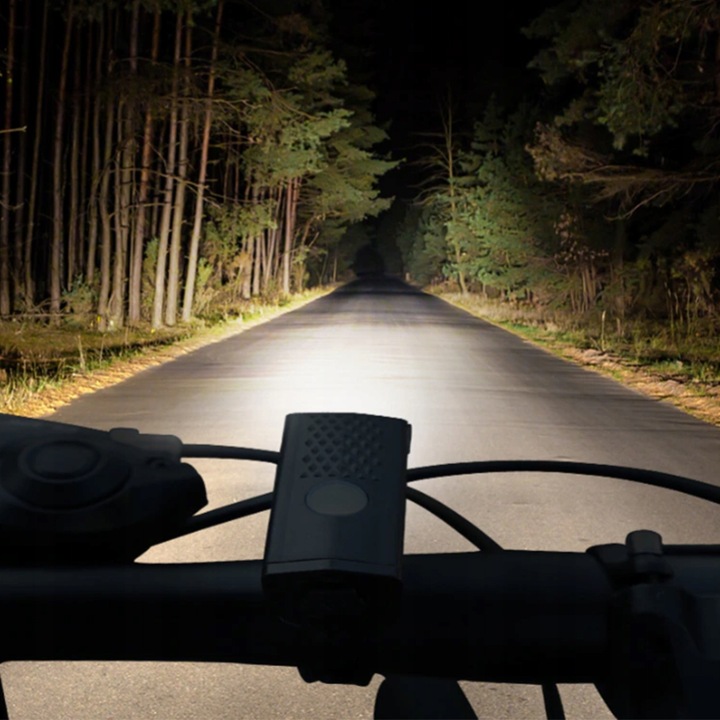 ZESTAW LAMPEK ROWEROWYCH LED PRZÓD I TYŁ DO ROWERU + USB LAMPKI ROWEROWE Kolor dominujący czarny