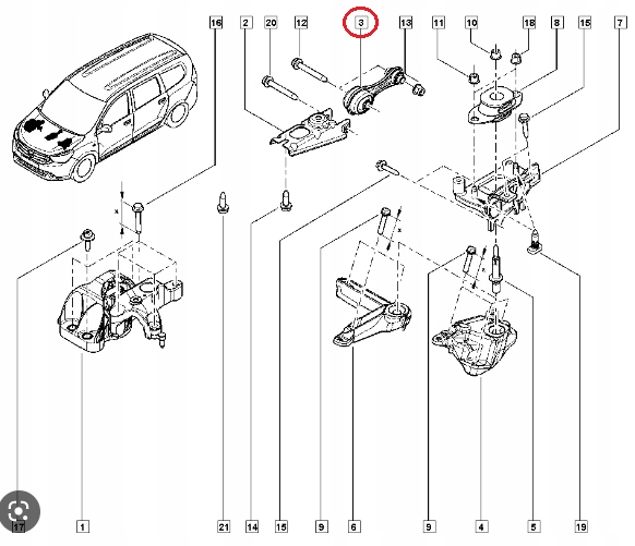 PODUSZKA SILNIKA RENAULT CLIO IV 1.2 1.5 TYŁ ORYG Wersja Europejska