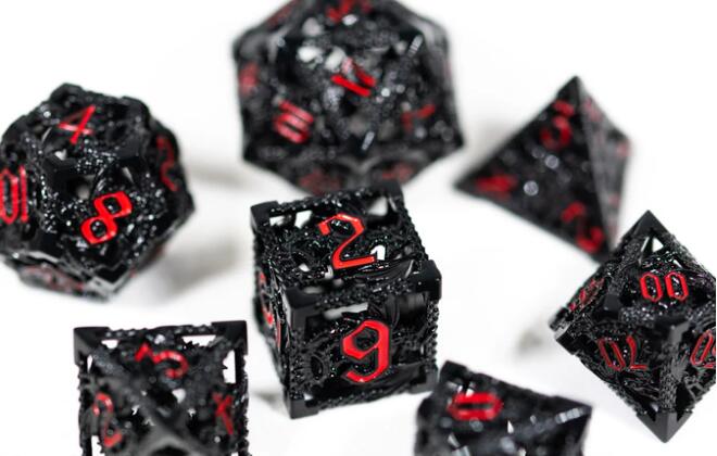 SMOCZA FURIA ZESTAW 7 METALOWYCH KOŚCI RPG