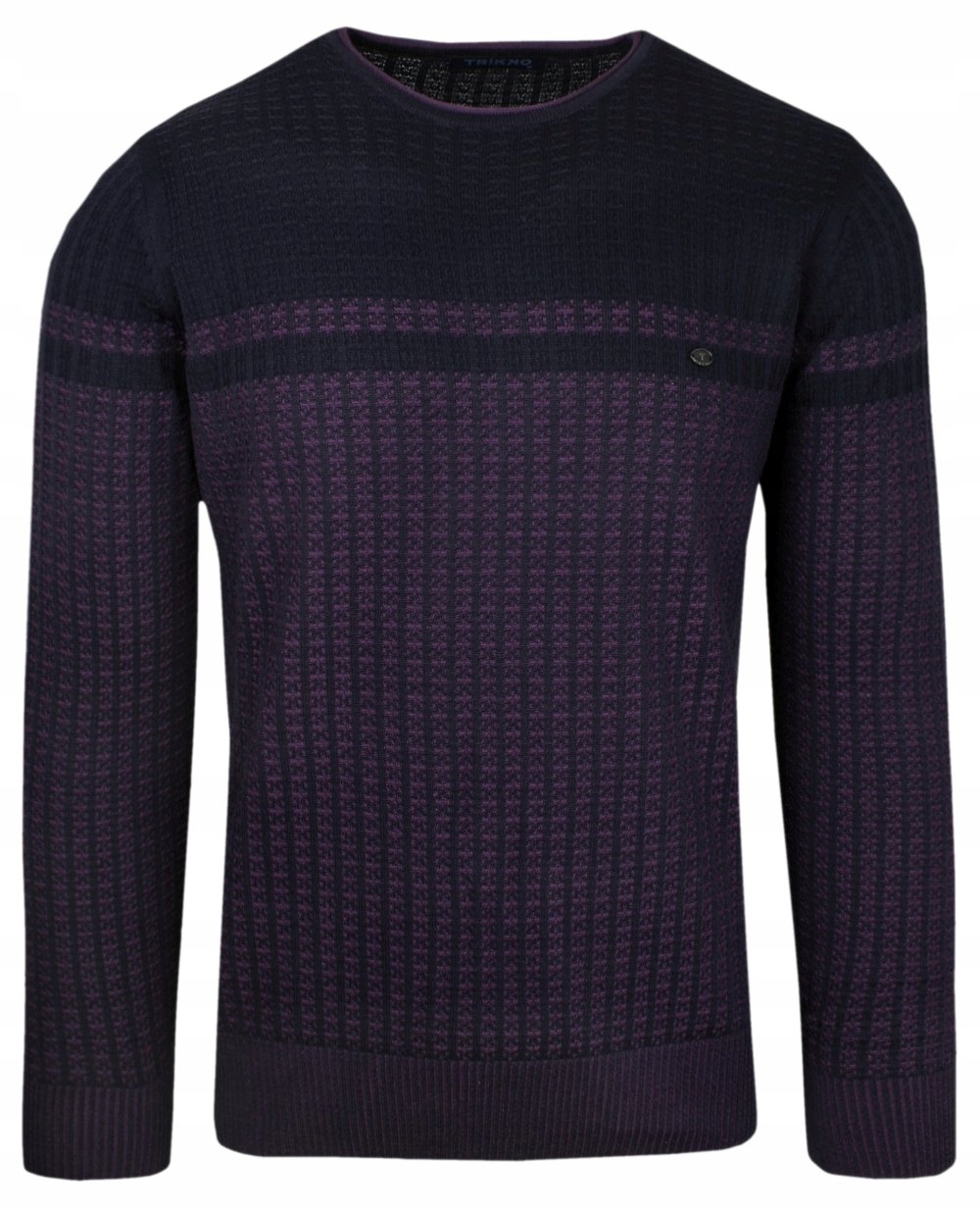 Modro-fialový svetr Kulatý dekolt L