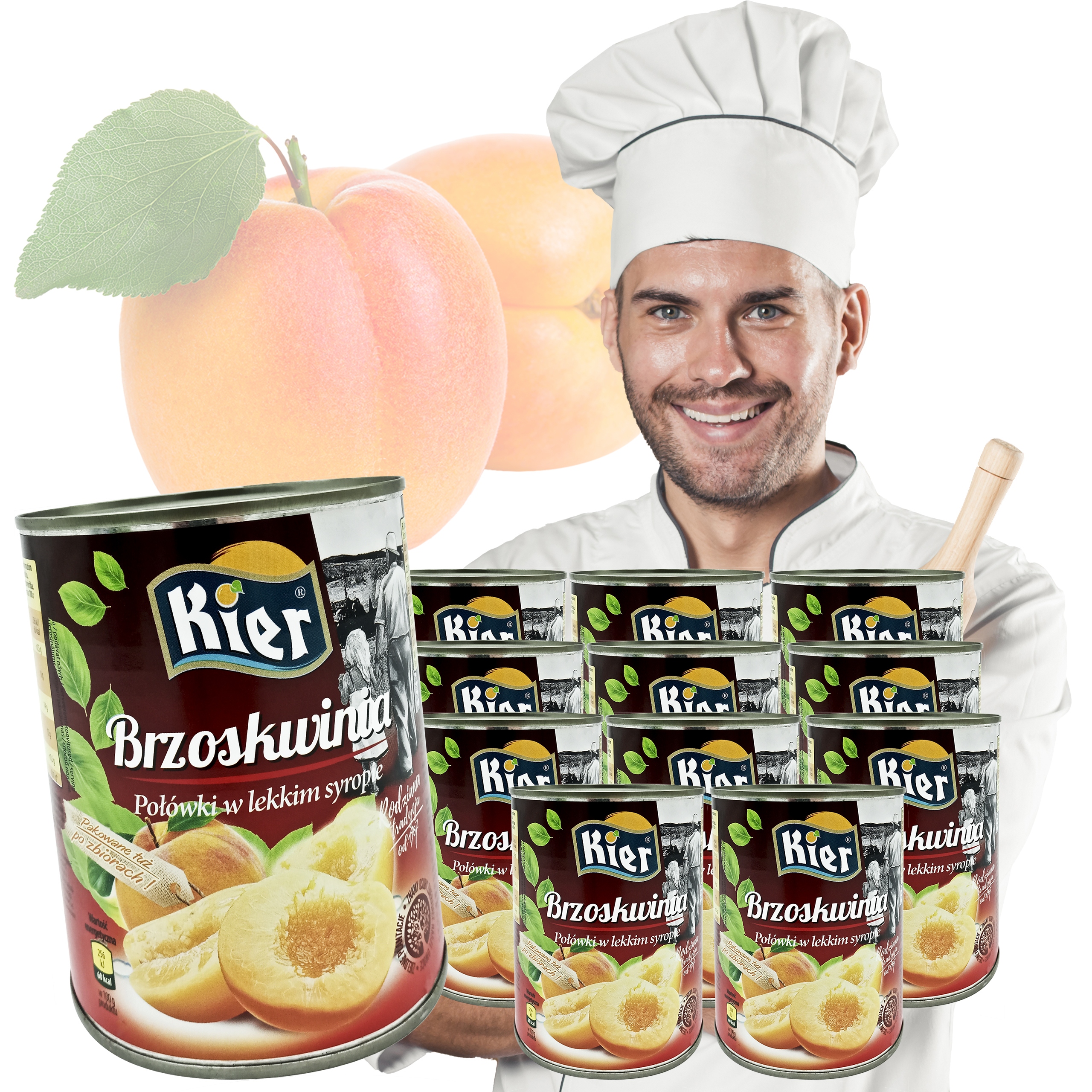 Levně Broskve Půlené V Lehkém Sirupu 12 X 820 G