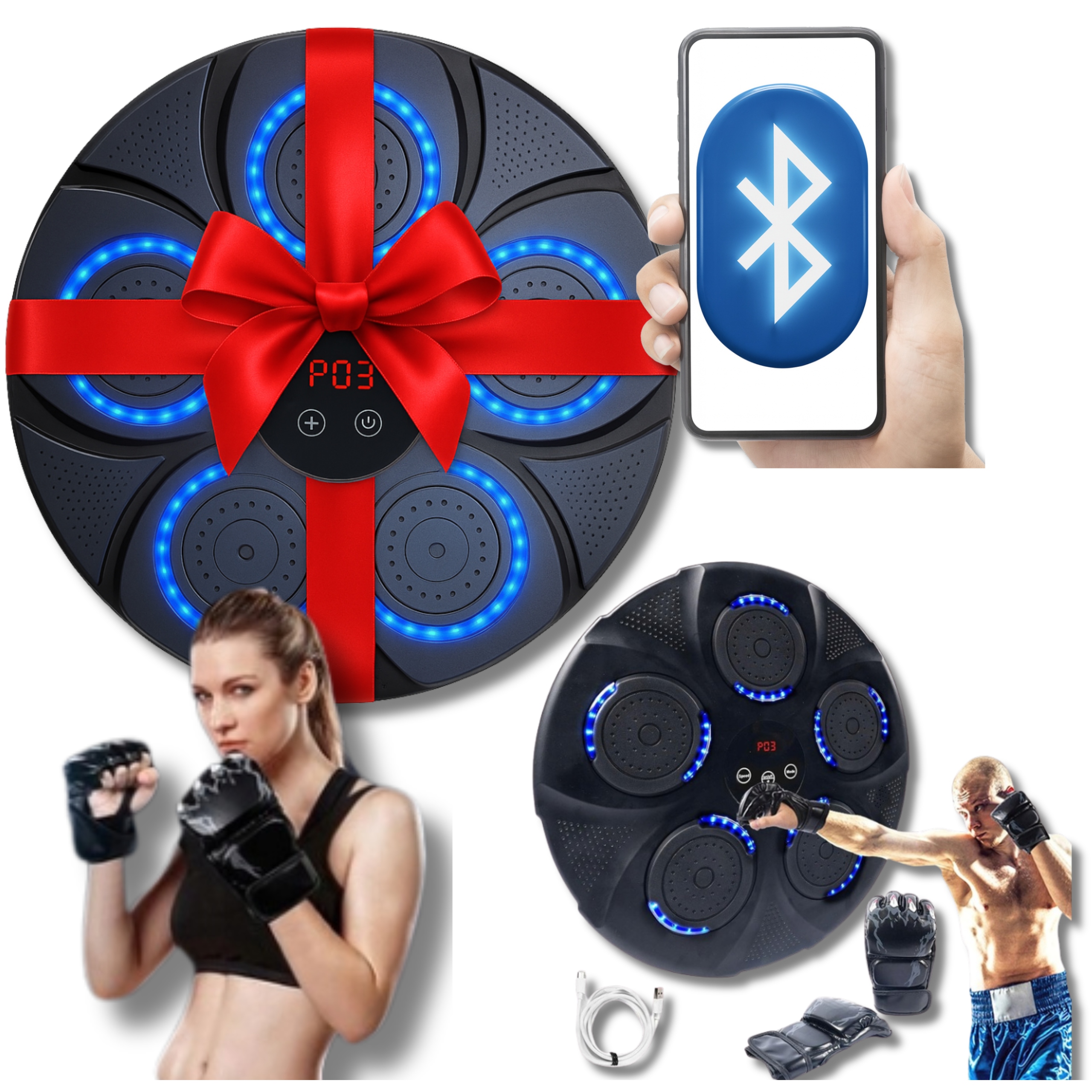 Interaktivní boxovací Bluetooth hudební štít pro boxování Trénink