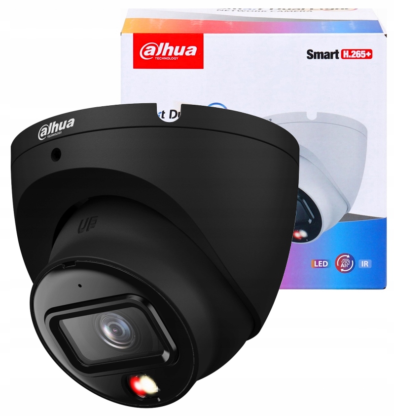 6Mpx Ip kamera Dahua Vonkajšia PoE Dual Light IPC-HDW1639T-A-IL Black