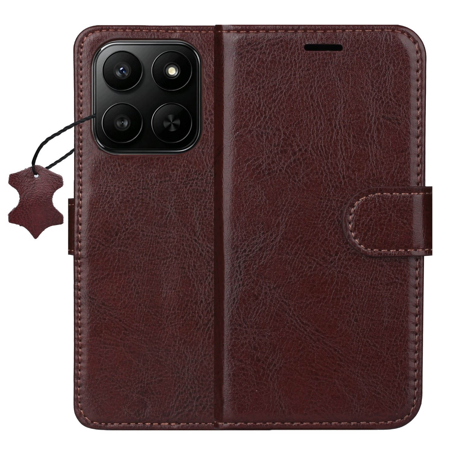 Etui skórzane Smart Luxe do Motorola Edge 70 Fusion brązowe Tfo