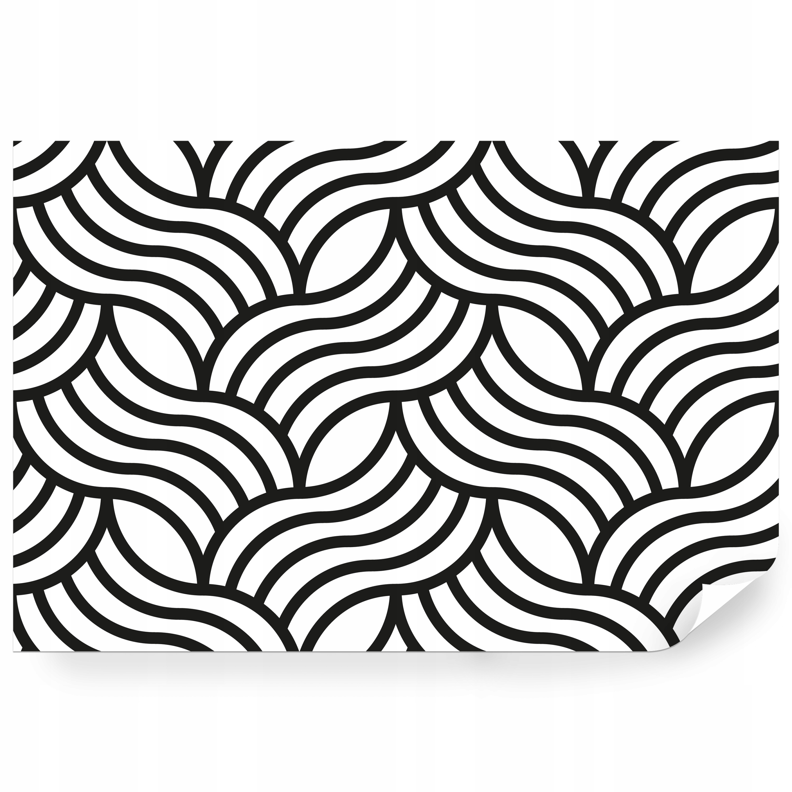 Samolepiaca fototapeta Ilustrácia Art Deco Vlny Bw 400 x 280 cm