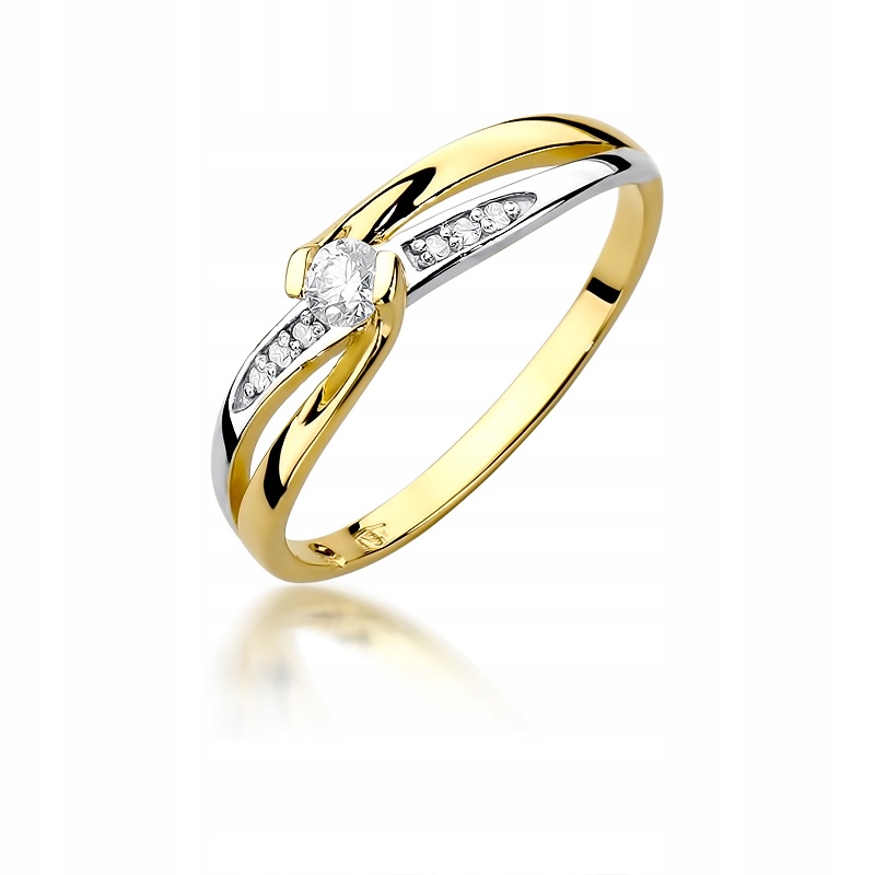 Zlatý prstýnek Au 585 s diamanty 0,13 ct W-415 velikost 13