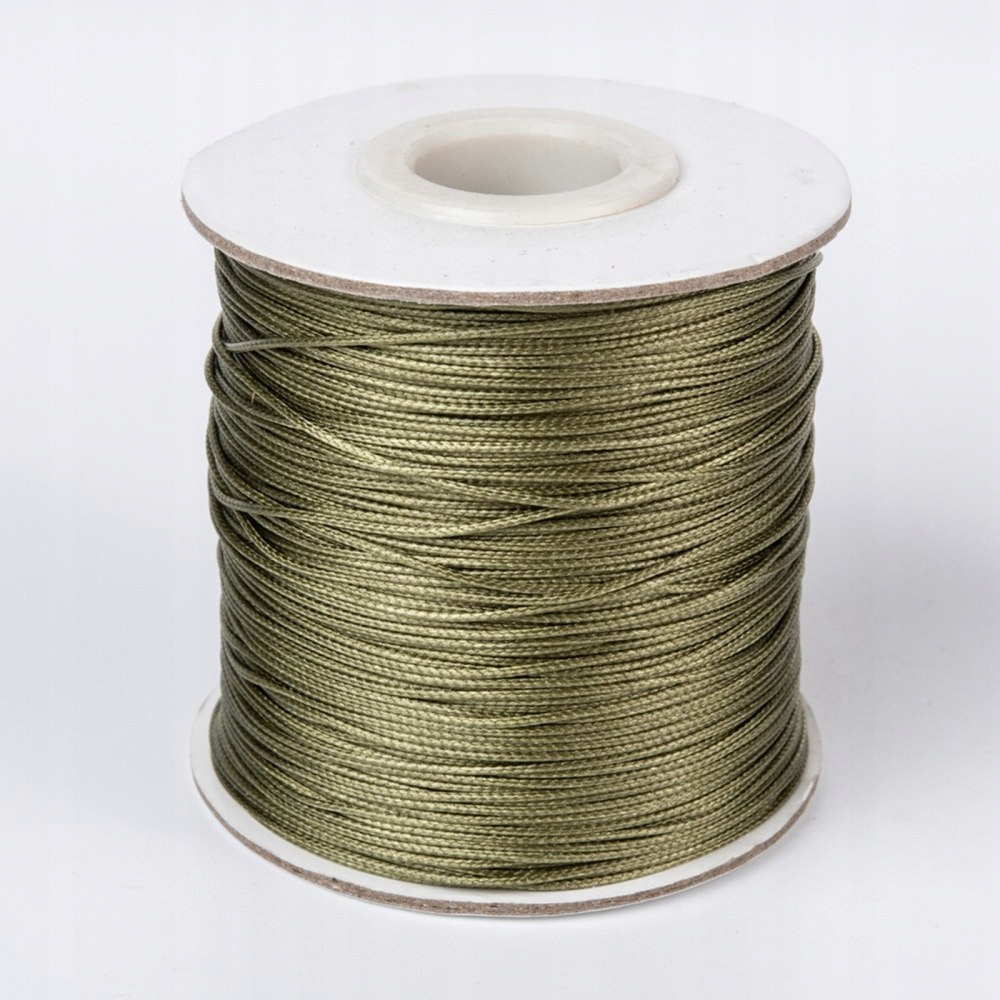 Šňůra Korejská Voskovaná Polyesterová, Tmavě Khaki, 0.5mm, 150m cívka