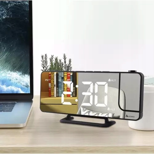 Budzik- zegar LED z projektorem Izoxis 19576 Cechy dodatkowe cyfrowy wyświetlacz