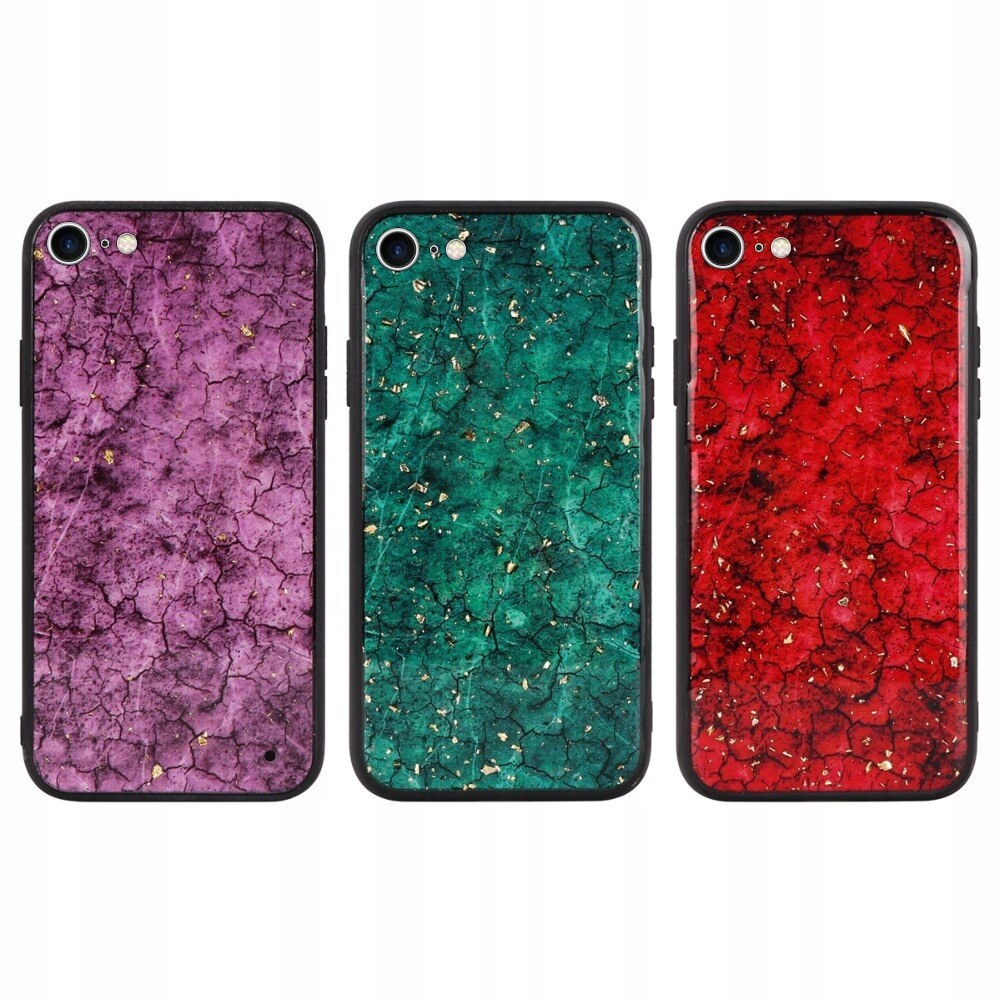

Etui Do Iphone 7 Acryl Złote Drobinki Case + Szkło