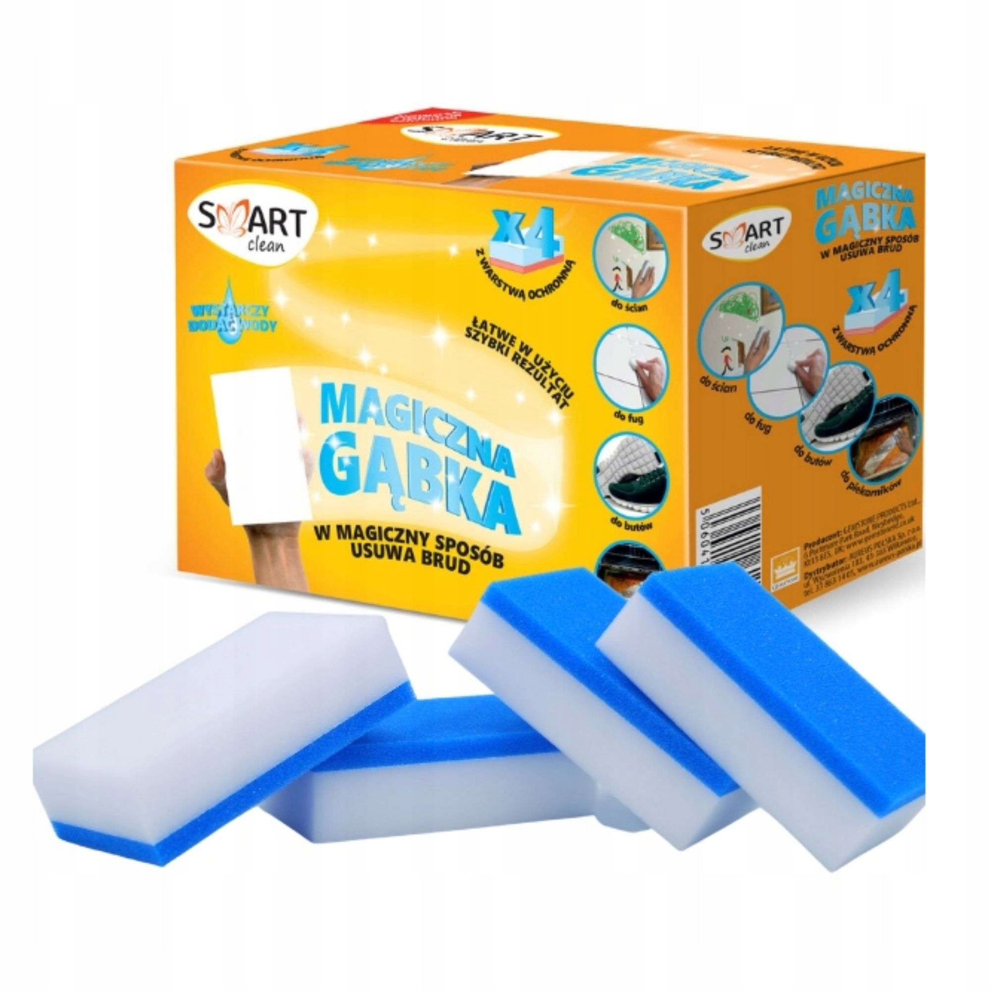 

Smart Clean Magiczna Gąbka z Warstwą Ochronną 4szt