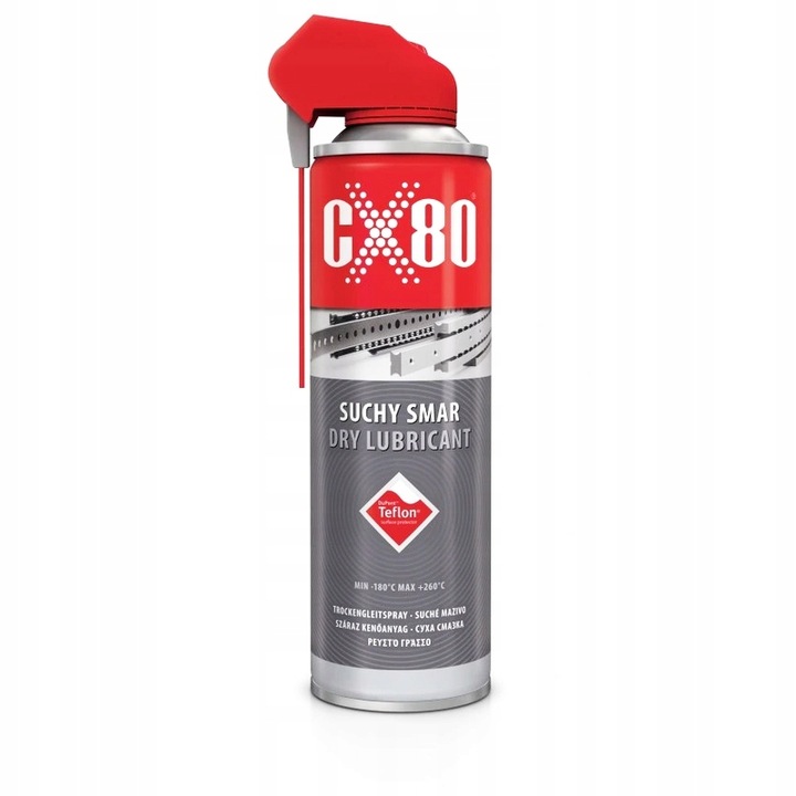 CX80 Suchy Smar Teflonowy Teflon Duo Spray 500ml Dry Lubricant