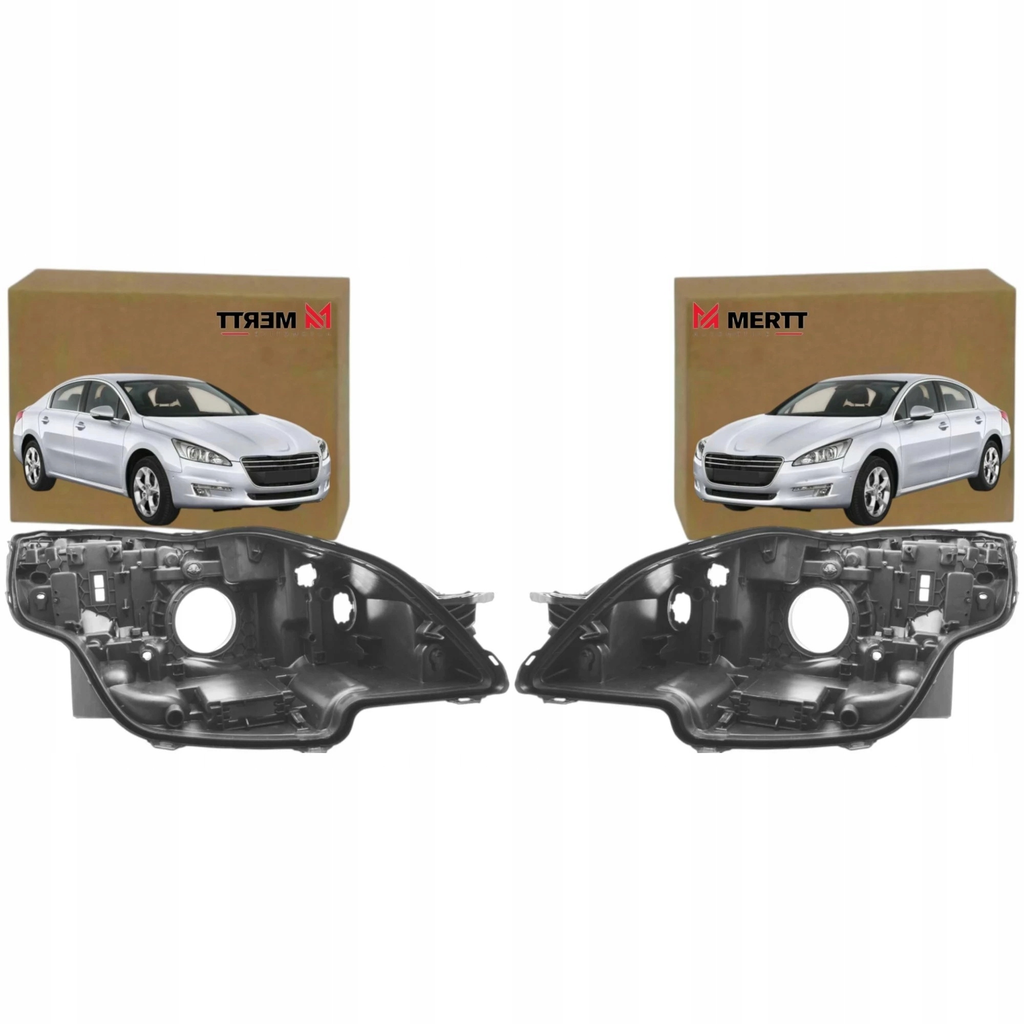 Peugeot 508 2011-2015 Pouzdra Světlometů Předních Světel, komplet