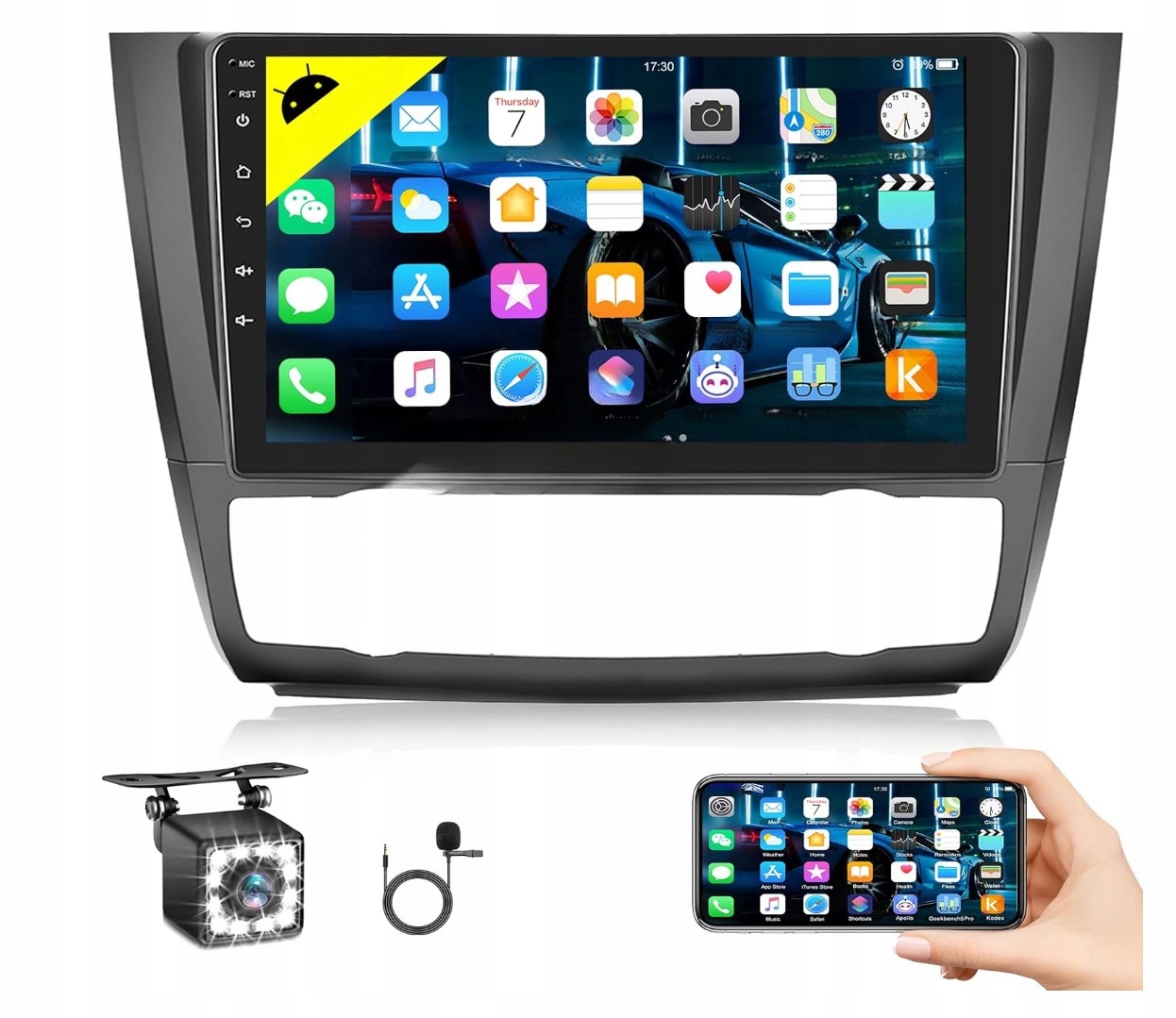 Autorádio Android Auto CarPlay Bmw E81 E82 E87 E88 2-DIN Camecho