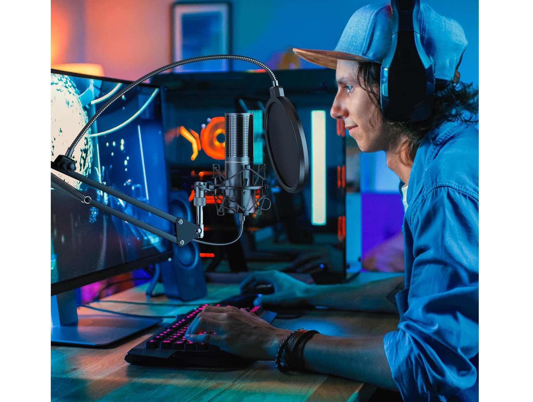 ZESTAW MIKROFON POJEMNOŚCIOWY TONOR Q9 USB + REGULOWANE RAMIE PLUG&PLAY Charakterystyka kierunkowa kardioidalna