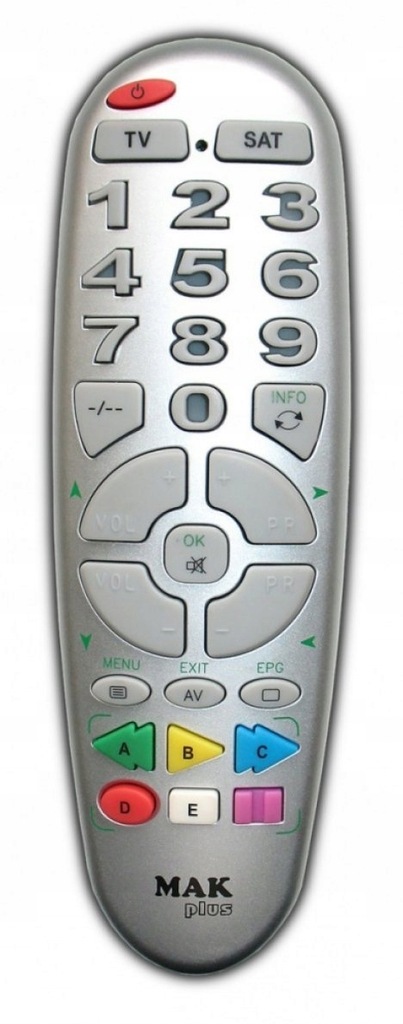PILOT MAK PLUS SAT+ TV DUŻE KLAWISZE SENIOR