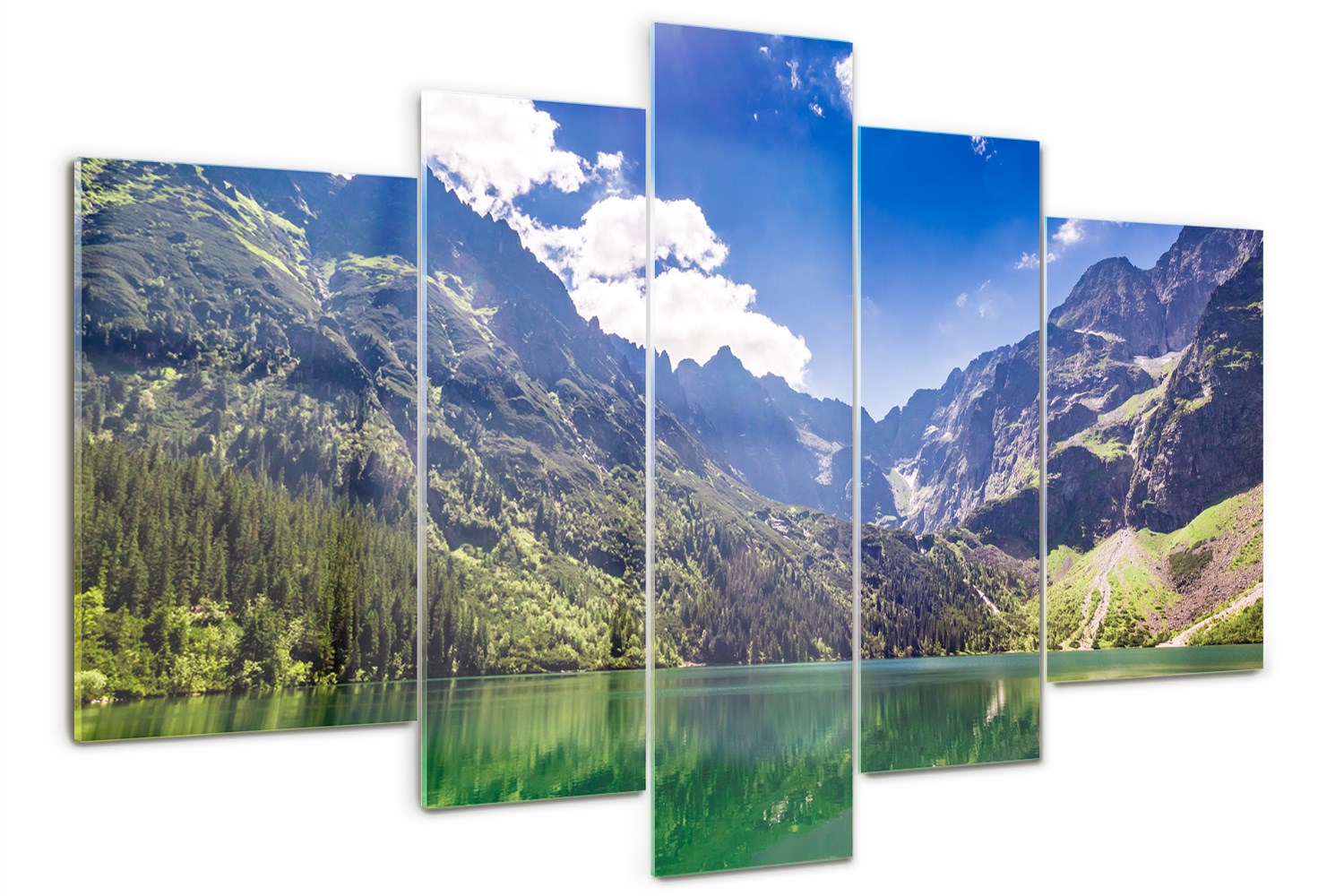 Akrylový triptychový obraz Fotografie Mořské oko Tatry