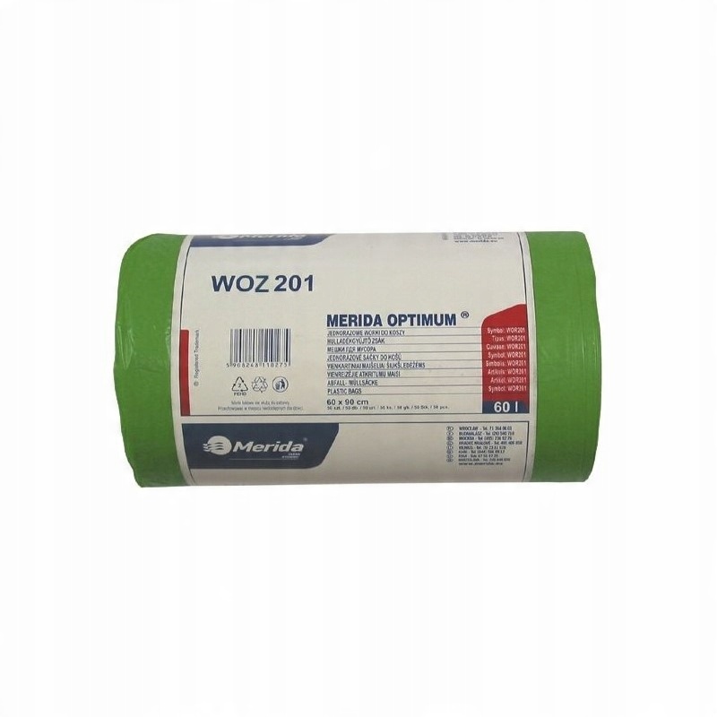 

Worki Na Śmieci Merida Optimum 70l zielone a'50