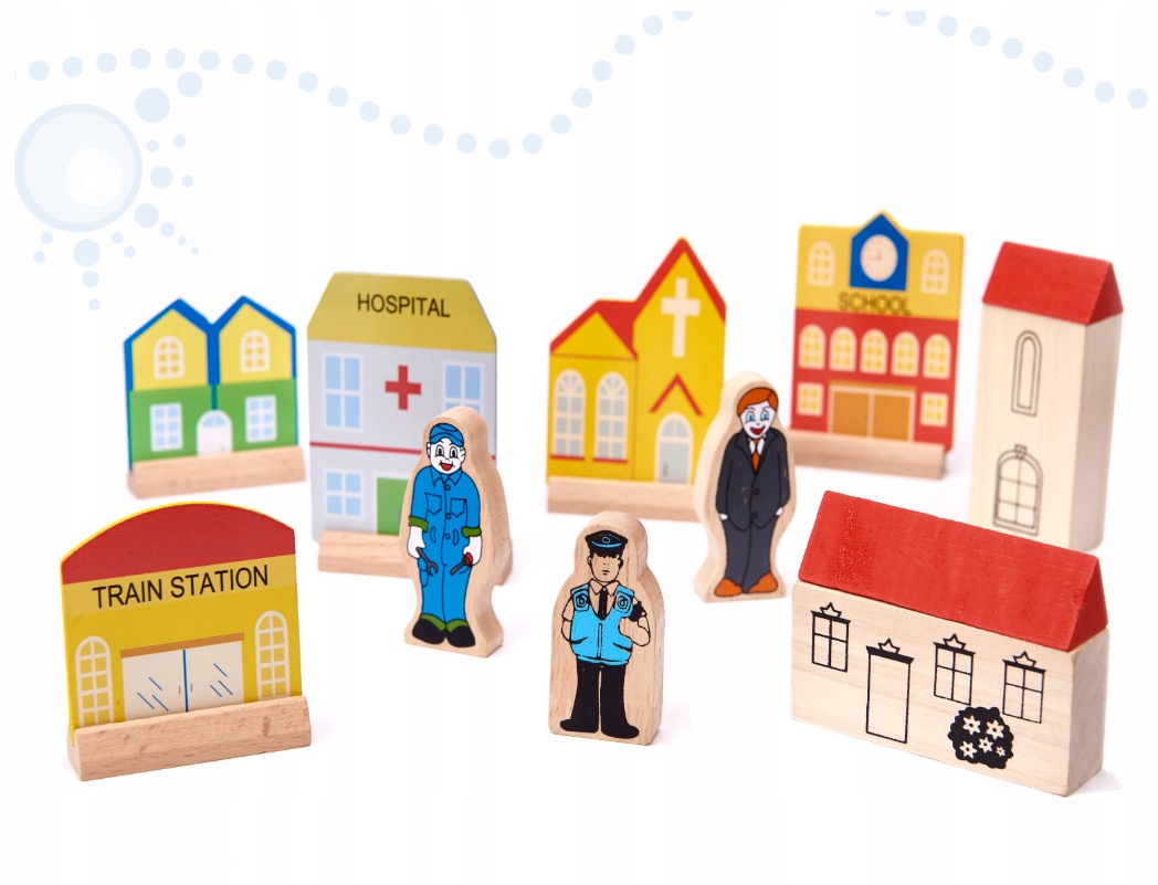 KOLEJKA DREWNIANA DLA DZIECI TOR POCIĄG WAGONY Wiek dziecka 3 lata +