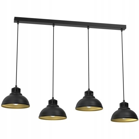 Dlouhá Industriální Závěsná Lampa Černá Luminex Sven 4 nad pultem ostrova