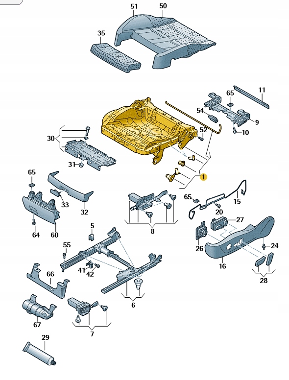 RAMA SIEDZENIA USTAW ELEKTRYCZNIE AUDI 8K0881158