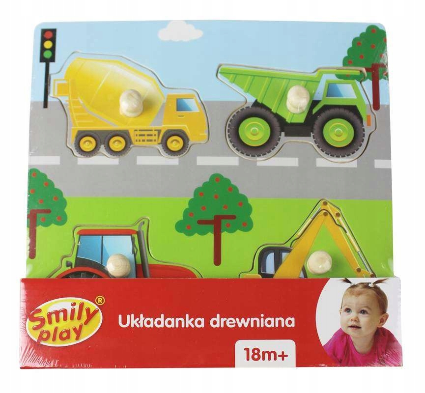 

Układanka Drewniana Uchwyty 4el. Pojazdy Smily