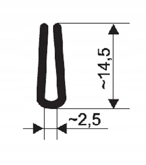 Uszczelka krawędziowa, na rant 2,5mm BIAŁA Producent części Inny