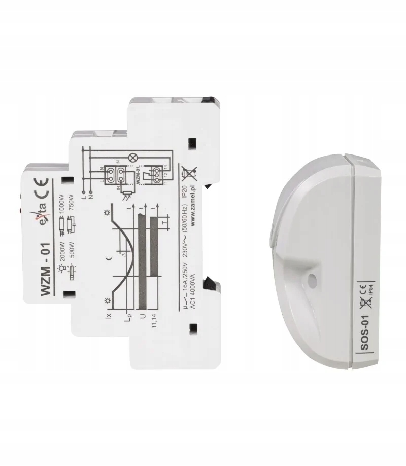 Soumrakový spínač se sondou 230 V Ac Zamel WZM-01/SOS