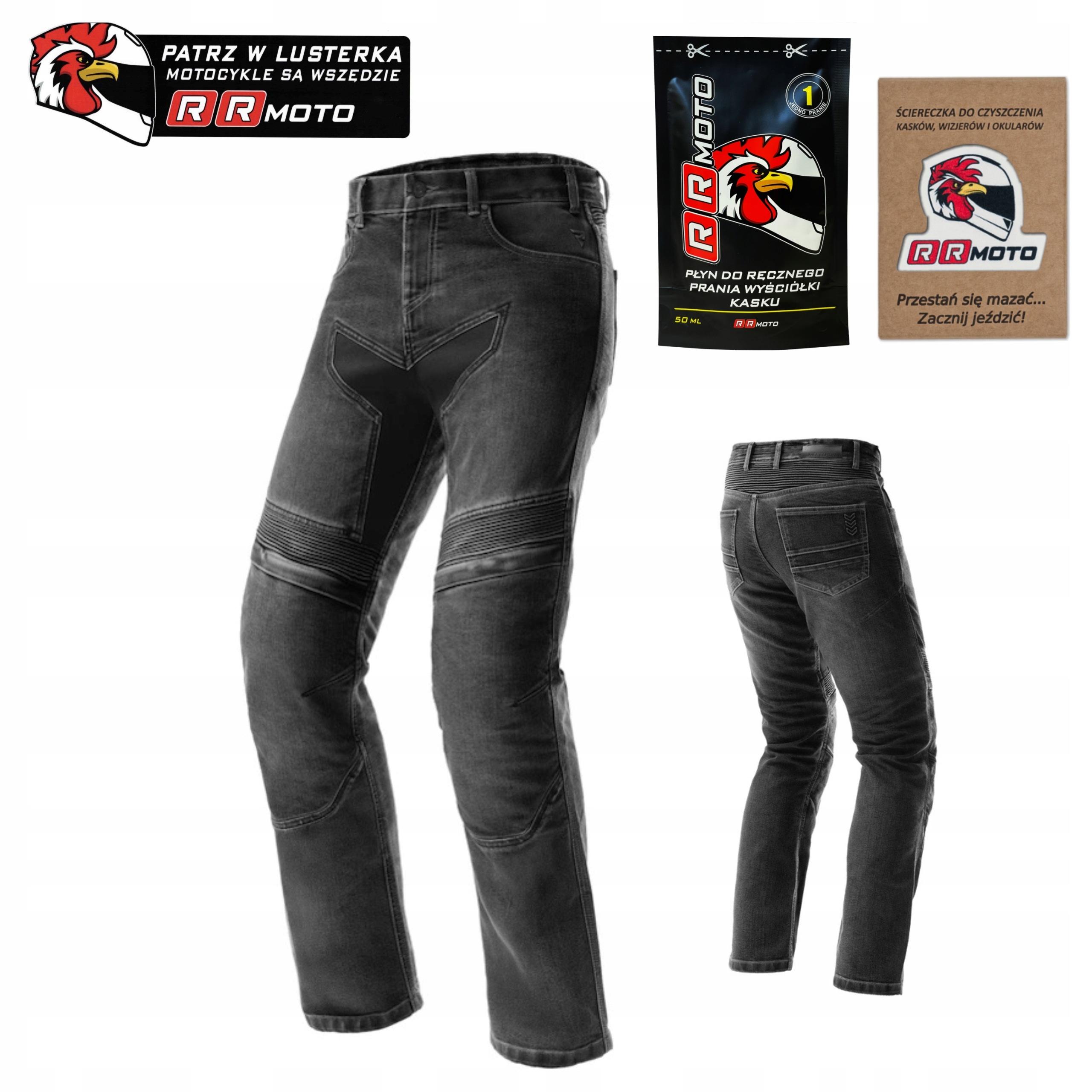 Motocyklové džínsy Rebelhorn Eagle 4 Regular Black čierne Darčeky